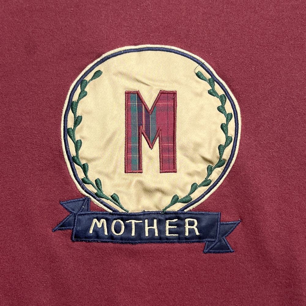 Vintage 90s Santee by Pluma Embroidered Mother Sweatshirt Collared Maroon Funny - Picture 2 of 8
